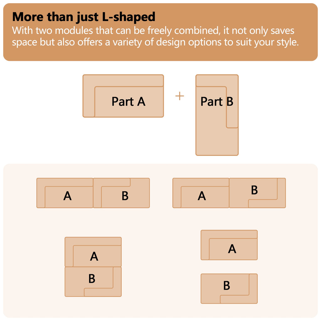 Modular L-Shaped Sectional Floor Couch