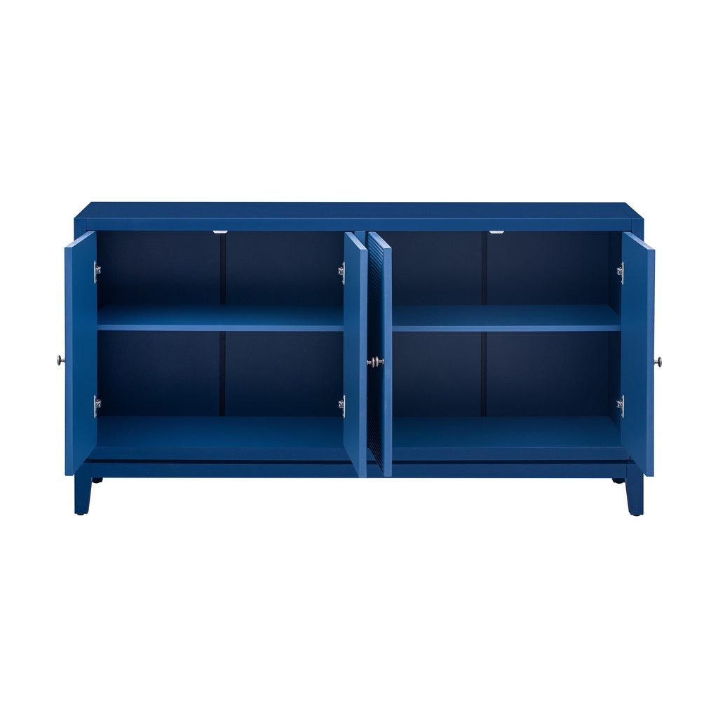 Sleek Storage Cabinet Sideboard Buffet With Vertical Line Design