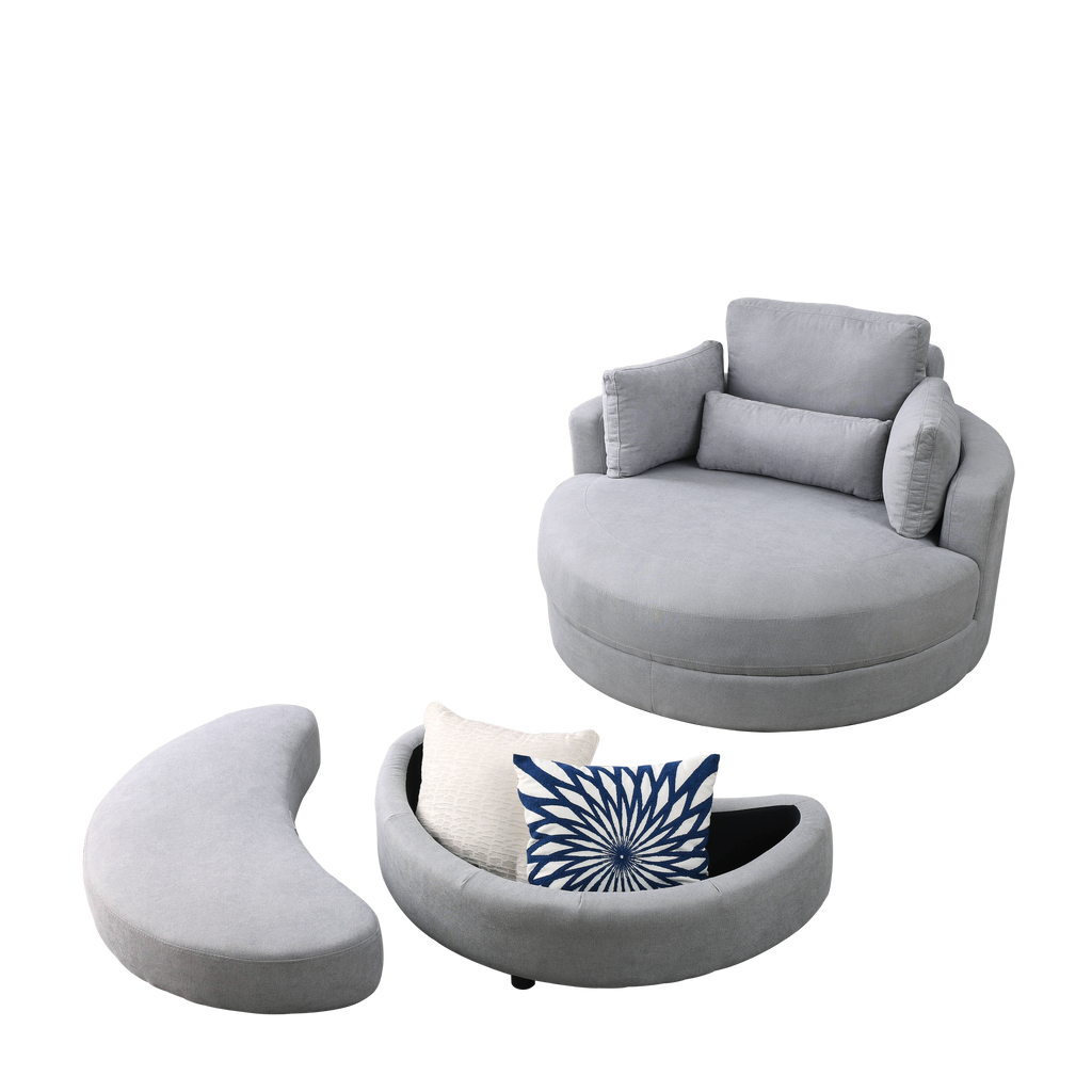 Swivel Accent Barrel Modern Grey Sofa Lounge Club