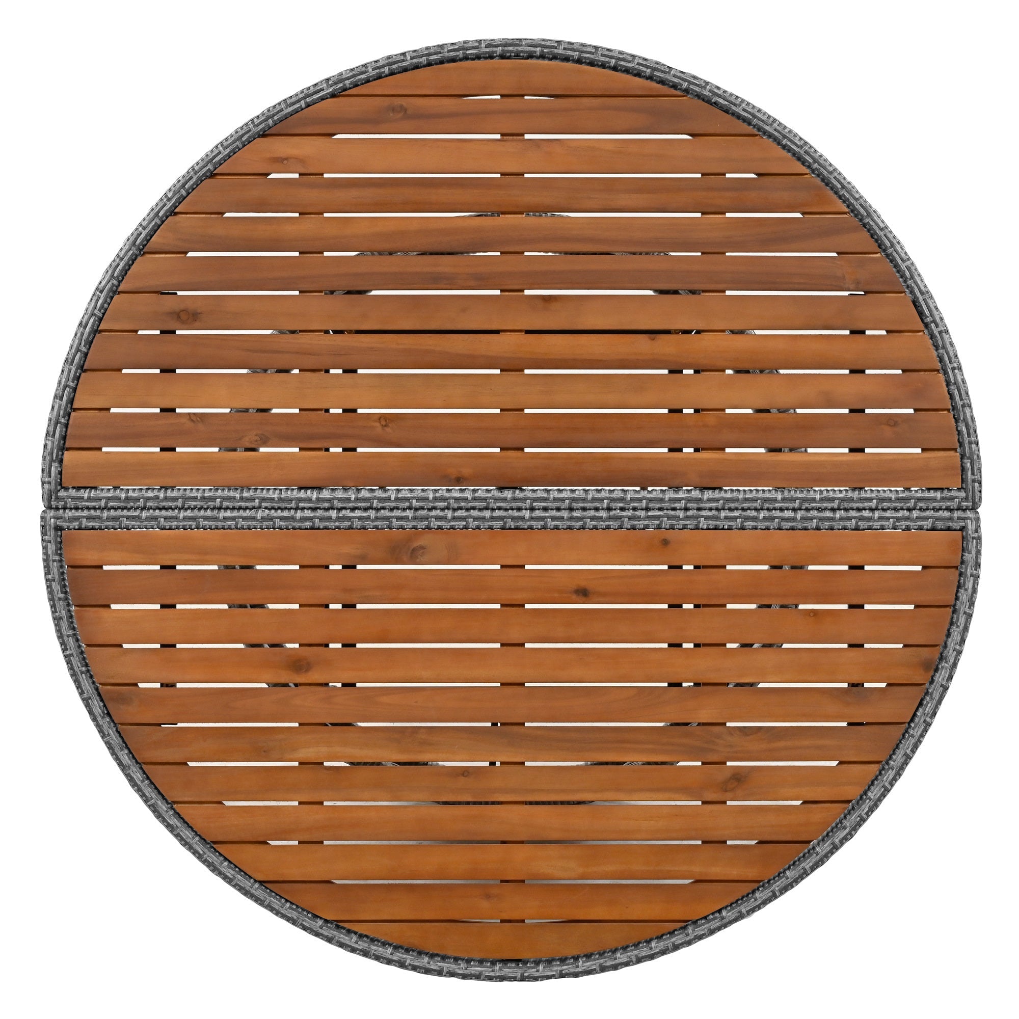 Patio 5-Piece Round Rattan Sectional Sofa Set All-Weather