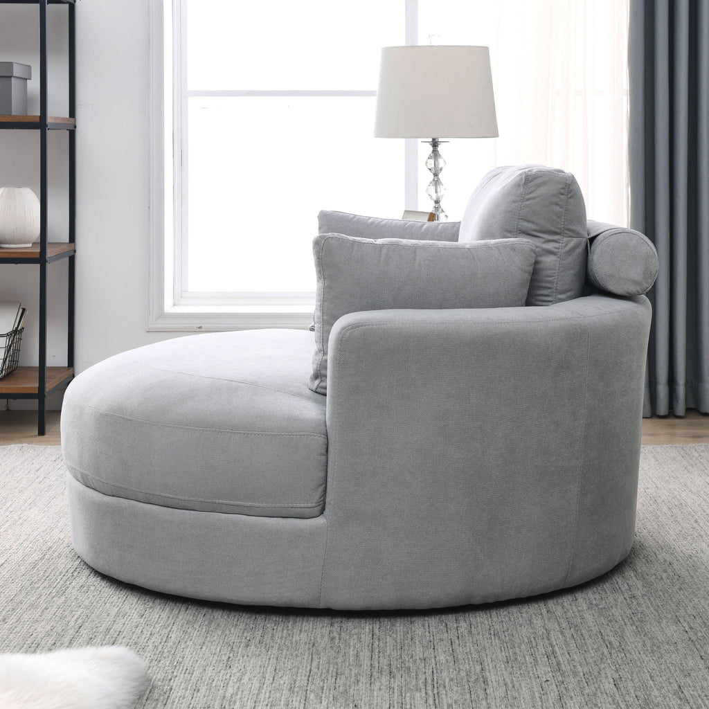Swivel Accent Barrel Modern Grey Sofa Lounge Club