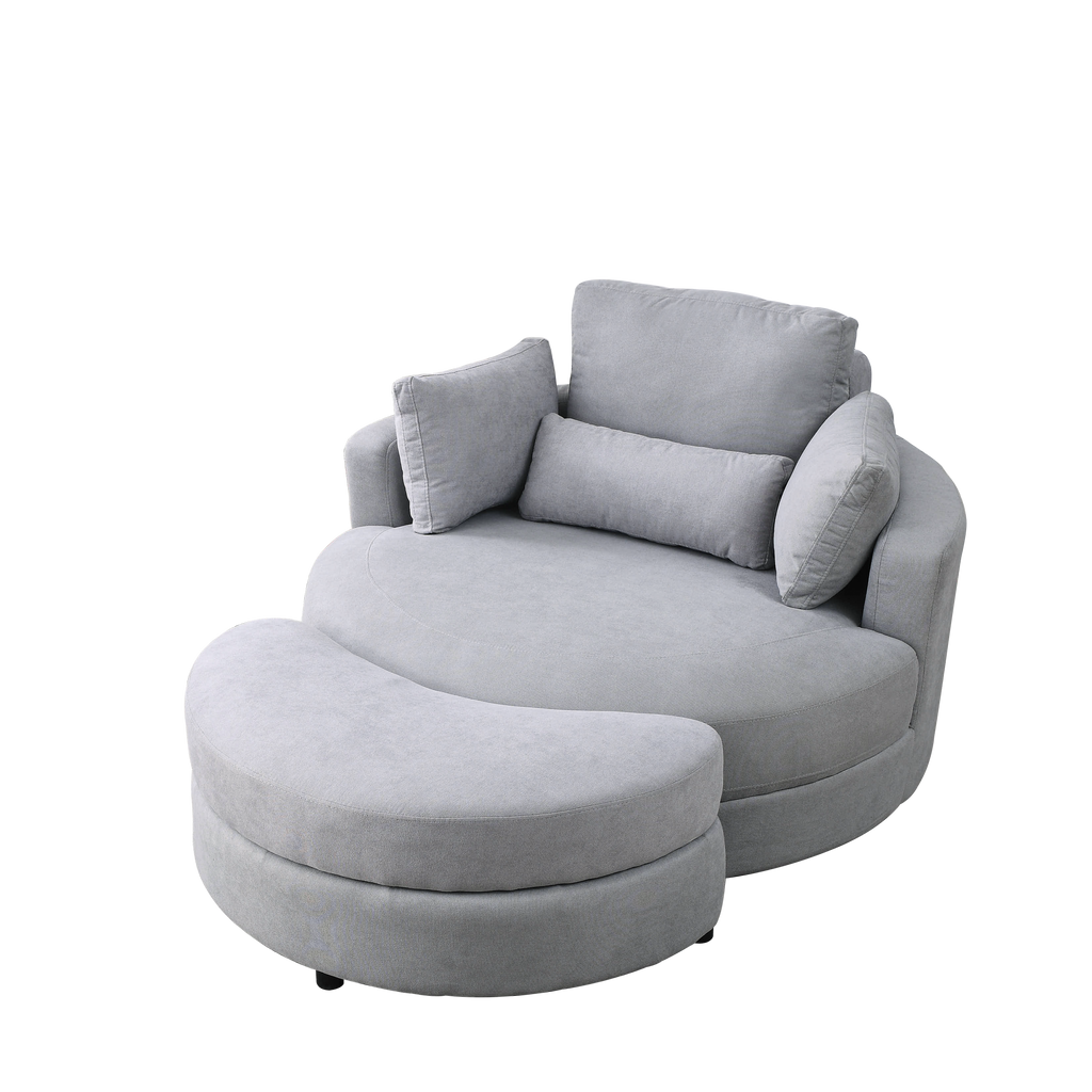 Swivel Accent Barrel Modern Grey Sofa Lounge Club