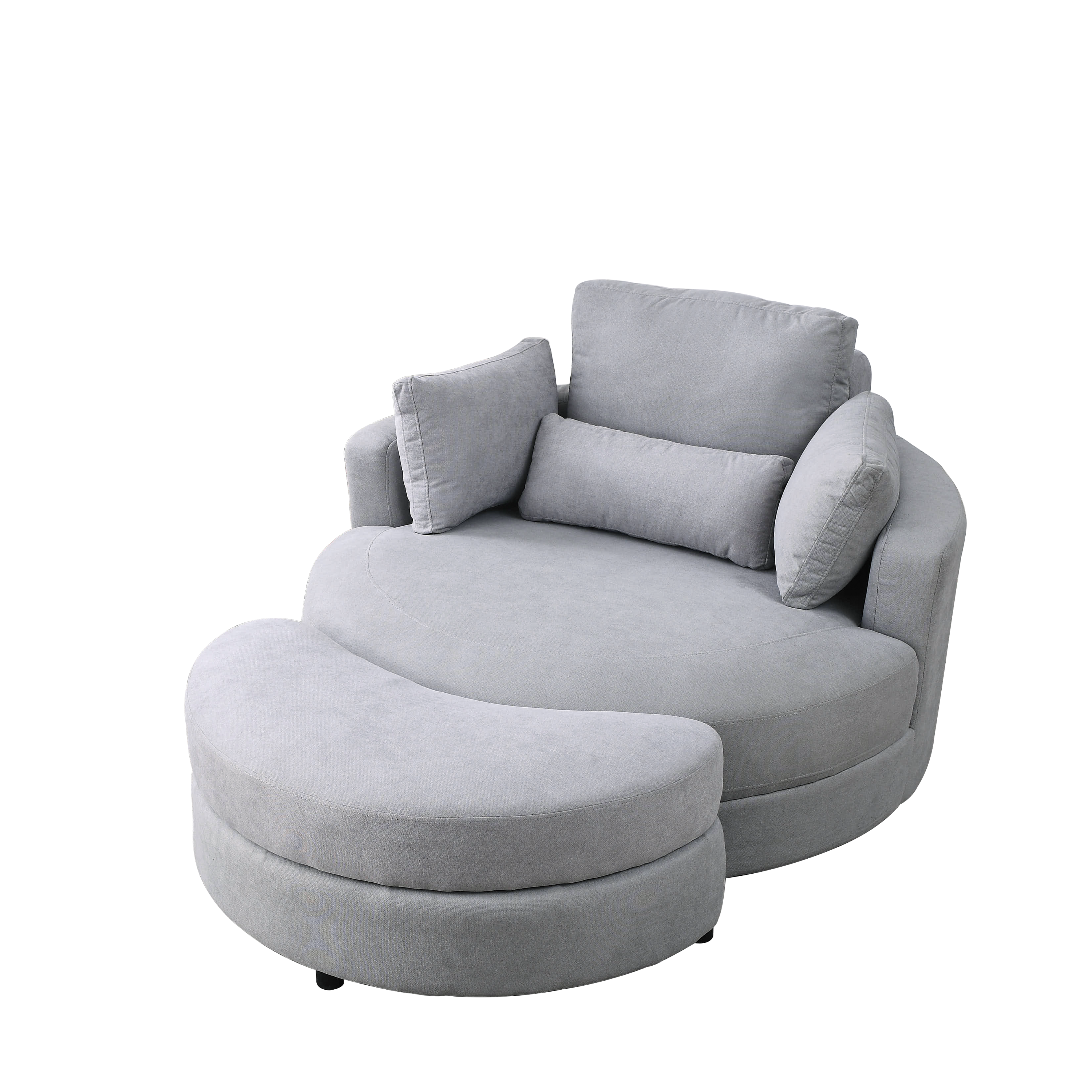 Swivel Accent Barrel Modern Grey Sofa Lounge Club