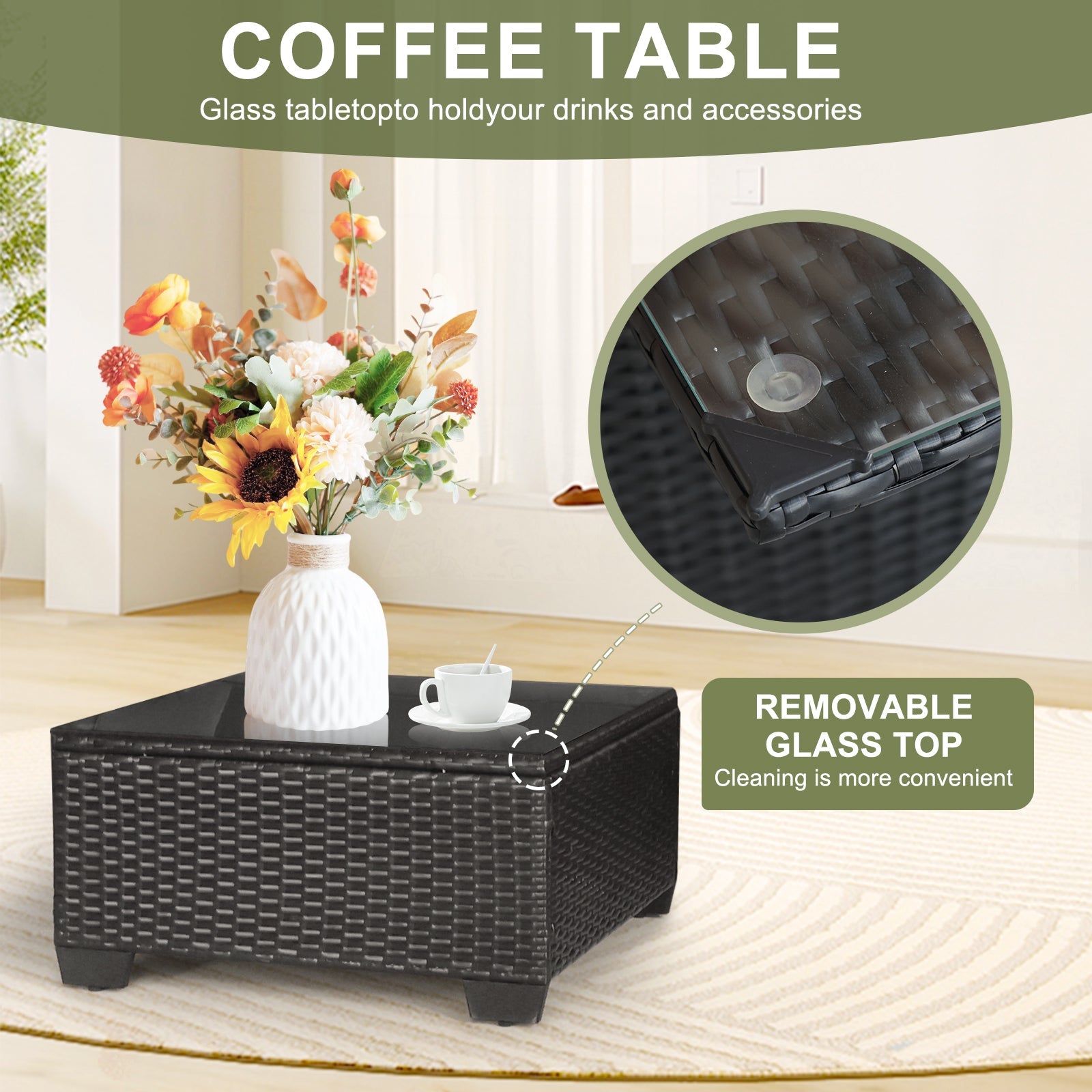 7 Pieces Outdoor Set Furniture Patio Furniture Sets Conversation