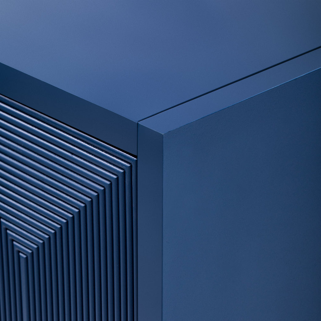 Sleek Storage Cabinet Sideboard Buffet With Vertical Line Design