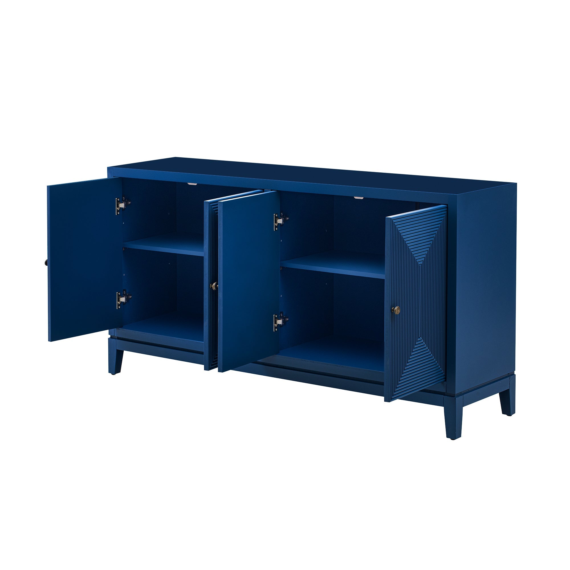 Sleek Storage Cabinet Sideboard Buffet With Vertical Line Design