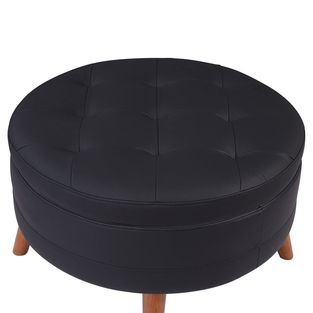 107" Contemporary Sofa Stylish Sofa Couch With a Round Storage Ottoman and Three