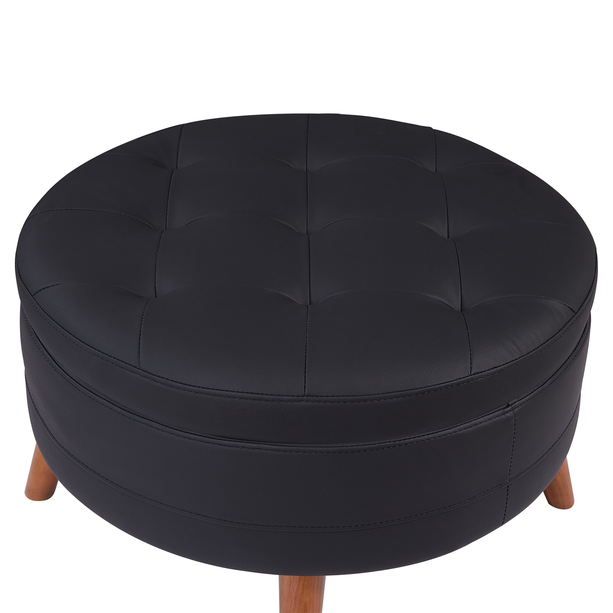107" Contemporary Sofa Stylish Sofa Couch With a Round Storage Ottoman and Three