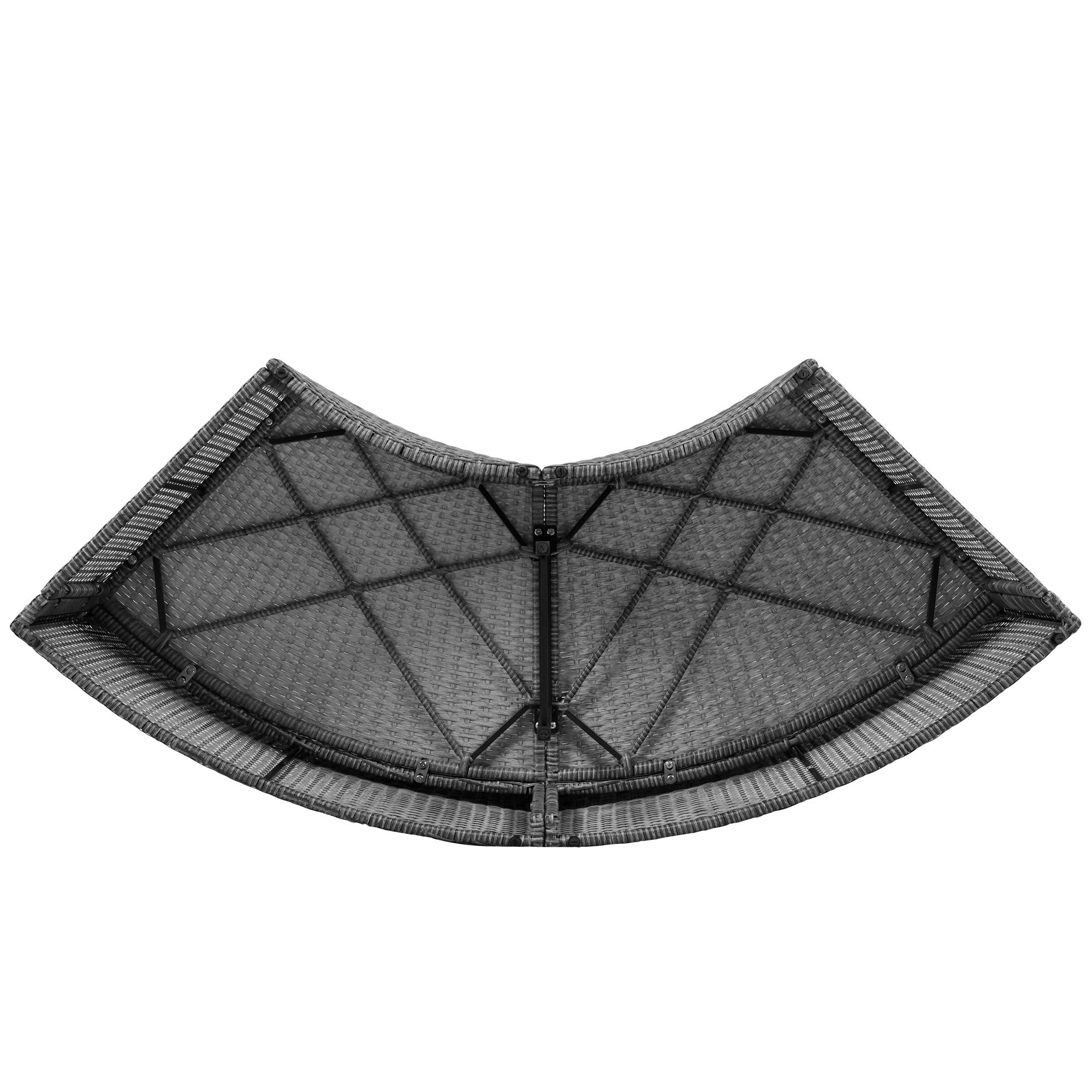 Patio 5-Piece Round Rattan Sectional Sofa Set All-Weather