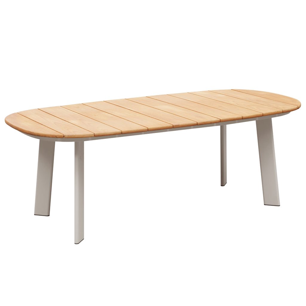 HIGOLD Aio 7 Pieces Teak Outdoor Dining Set With White Cushions