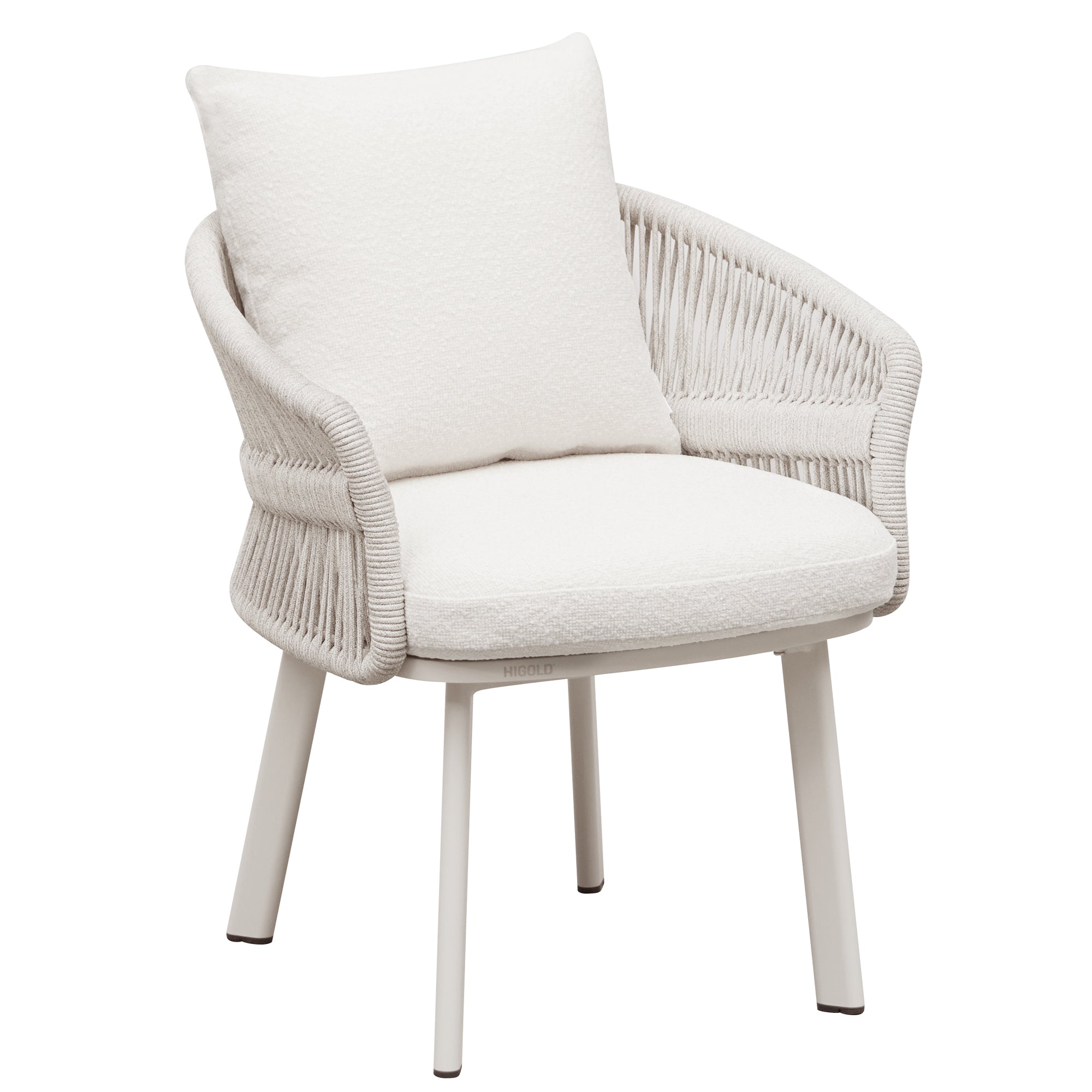 HIGOLD Aio 7 Pieces Teak Outdoor Dining Set With White Cushions