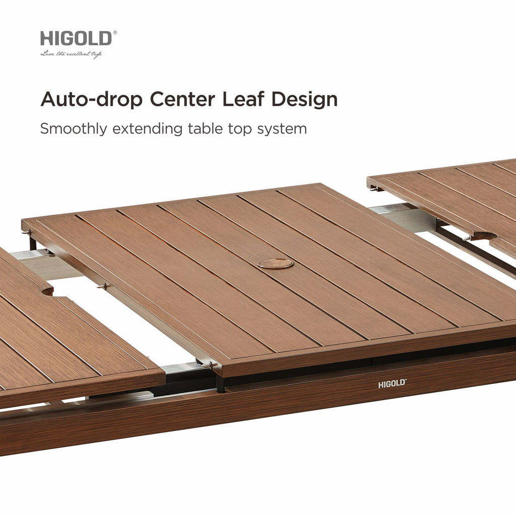 HIGOLD Carlo 9 Pieces Extendable Outdoor Patio Dining Set for Eight Person