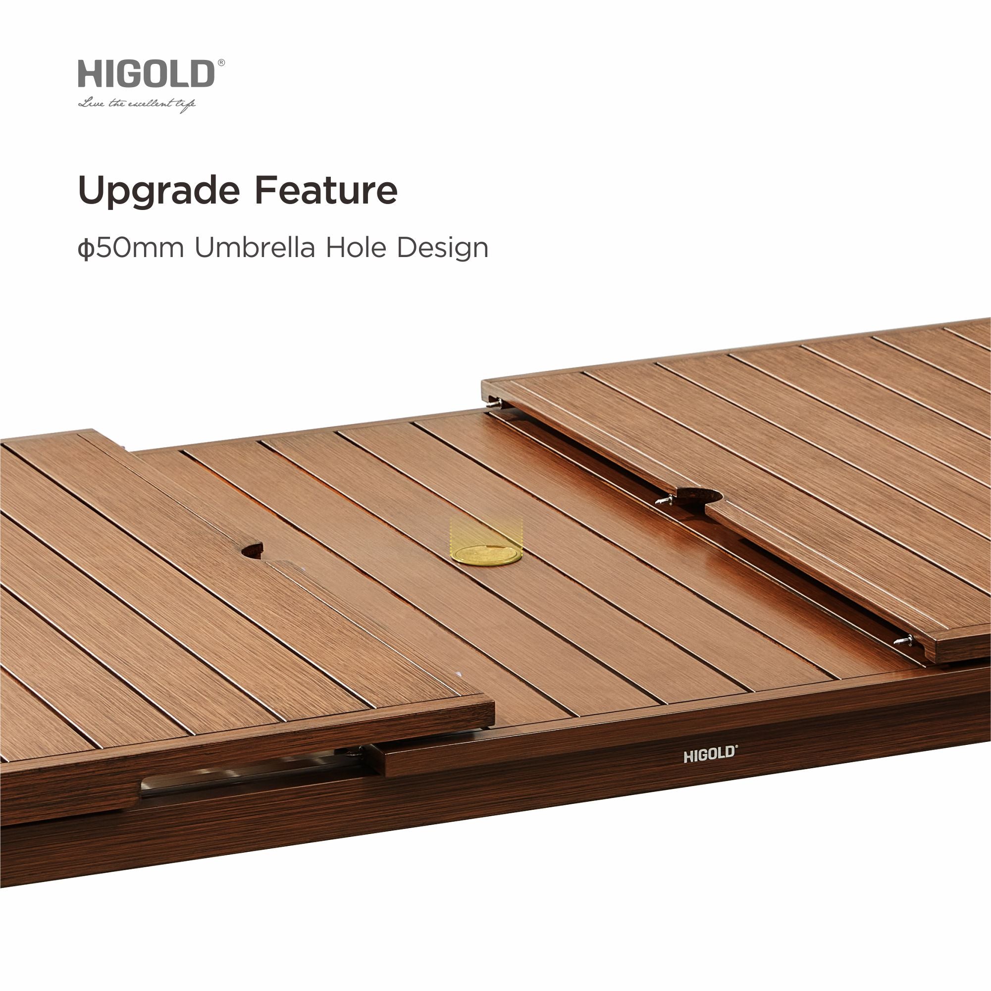 HIGOLD Carlo 9 Pieces Extendable Outdoor Patio Dining Set for Eight Person