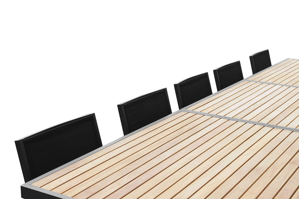 HIGOLD Heck 12+1 Pieces FSC Teak Aluminum Outdoor Dining Set for 12 Person