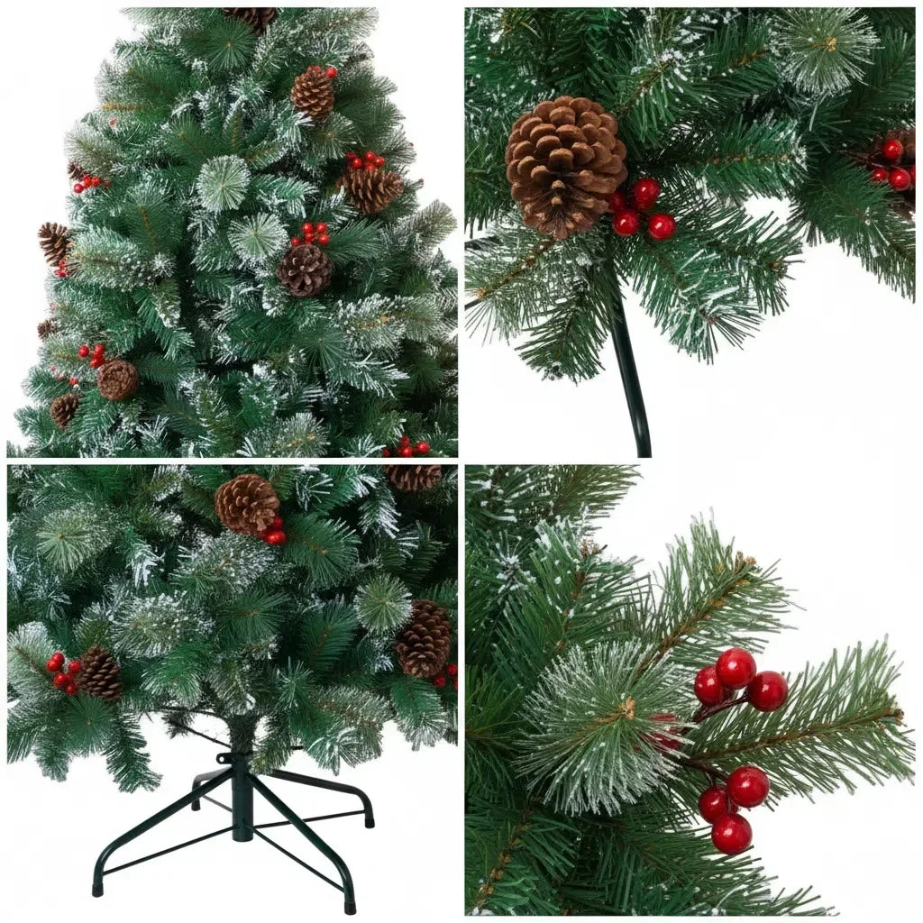 🎄 7ft Premium Christmas Tree – Natural Elegance with Pinecones