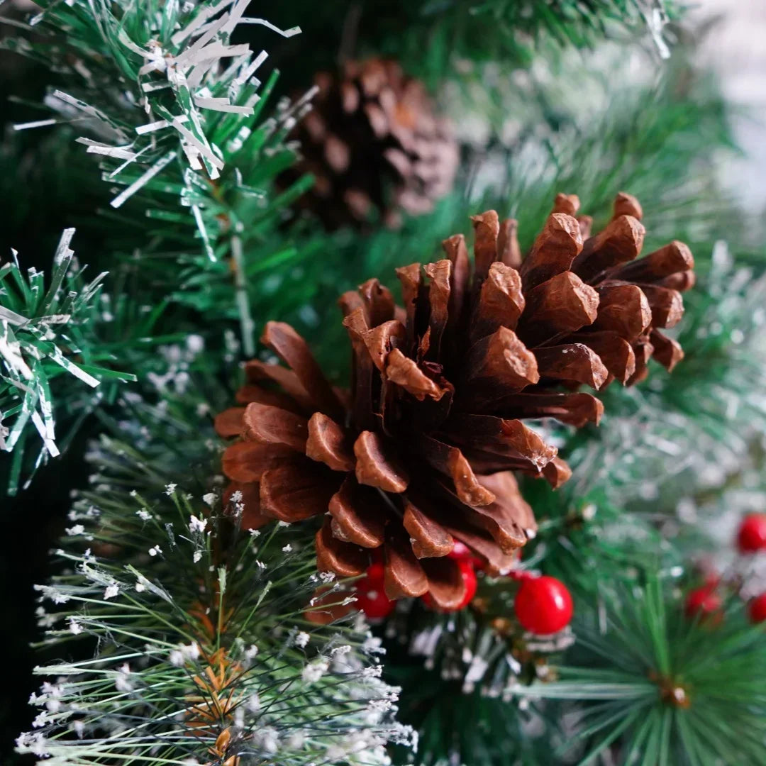 🎄 7ft Premium Christmas Tree – Natural Elegance with Pinecones