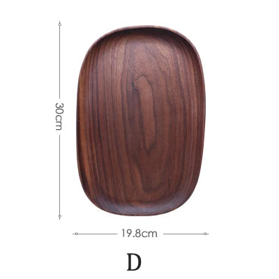 1/5pcs Lovesickness Wood Irregular Oval Solid Wood Pan Plate Fruit Dishes Sauce