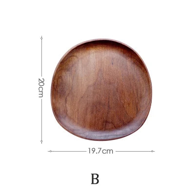 1/5pcs Lovesickness Wood Irregular Oval Solid Wood Pan Plate Fruit Dishes Sauce