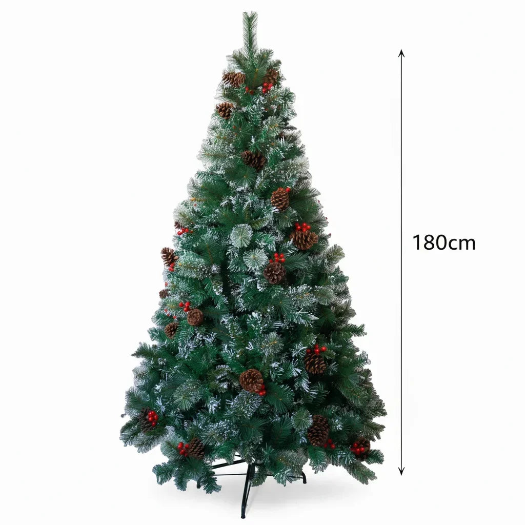 🎄 7ft Premium Christmas Tree – Natural Elegance with Pinecones