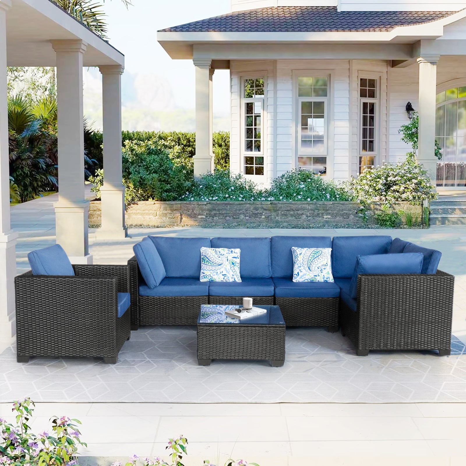 7 Pieces Outdoor Set Furniture Patio Furniture Sets Conversation
