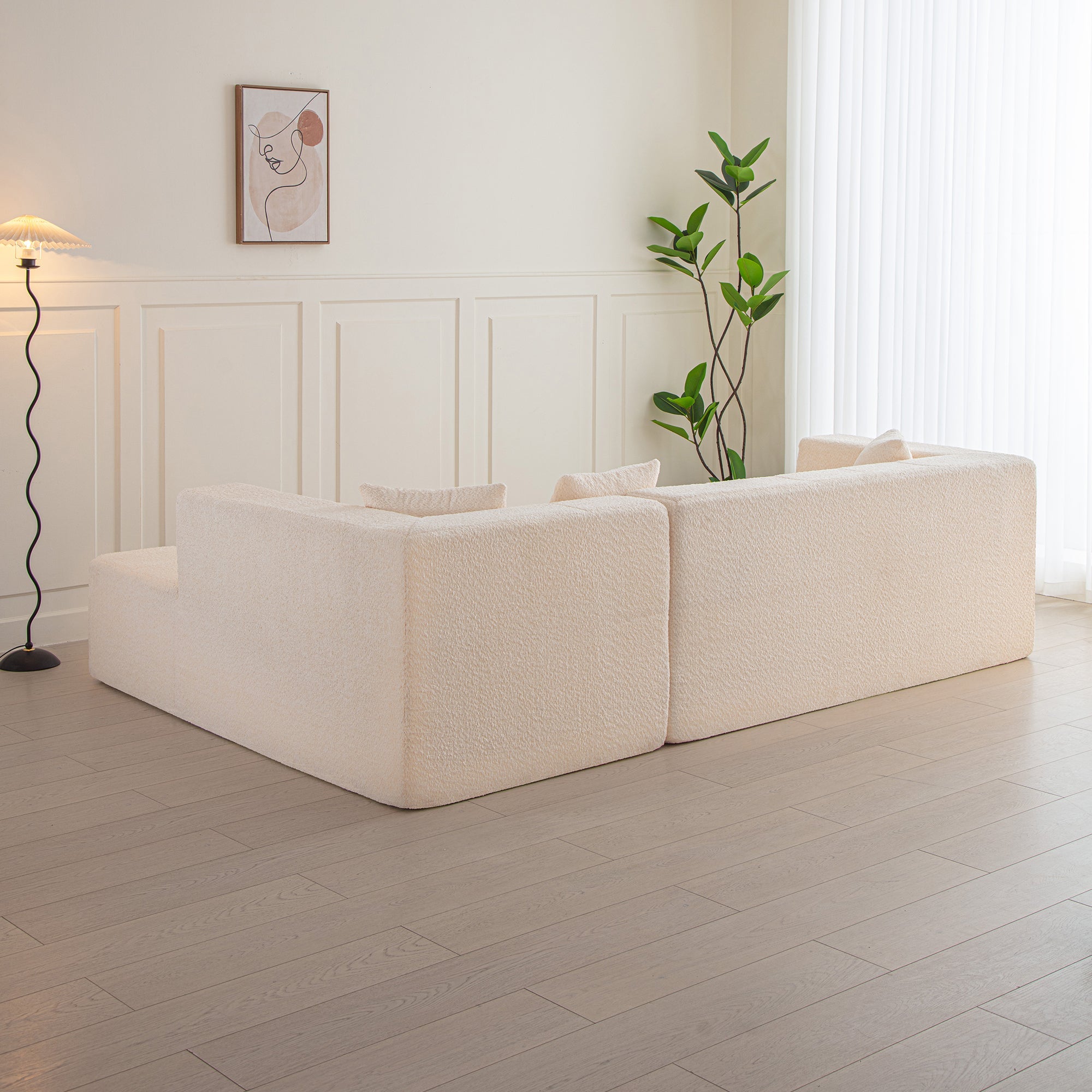 Modular L-Shaped Sectional Floor Couch