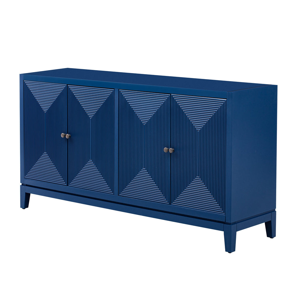Sleek Storage Cabinet Sideboard Buffet With Vertical Line Design