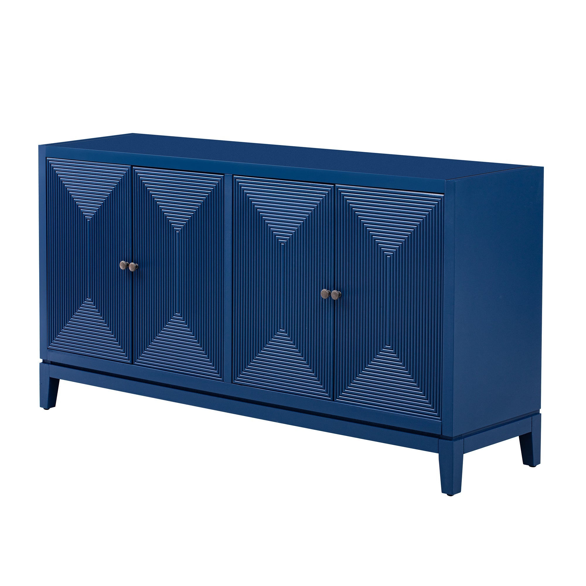 Sleek Storage Cabinet Sideboard Buffet With Vertical Line Design