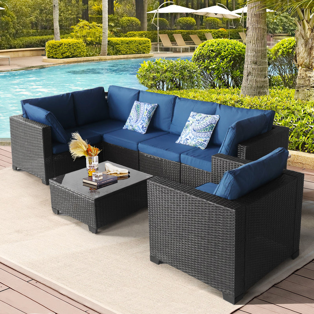 7 Pieces Outdoor Set Furniture Patio Furniture Sets Conversation