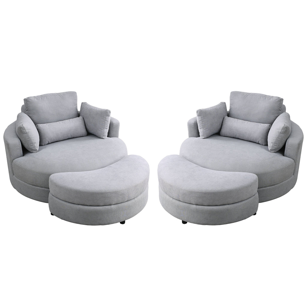 Swivel Accent Barrel Modern Grey Sofa Lounge Club