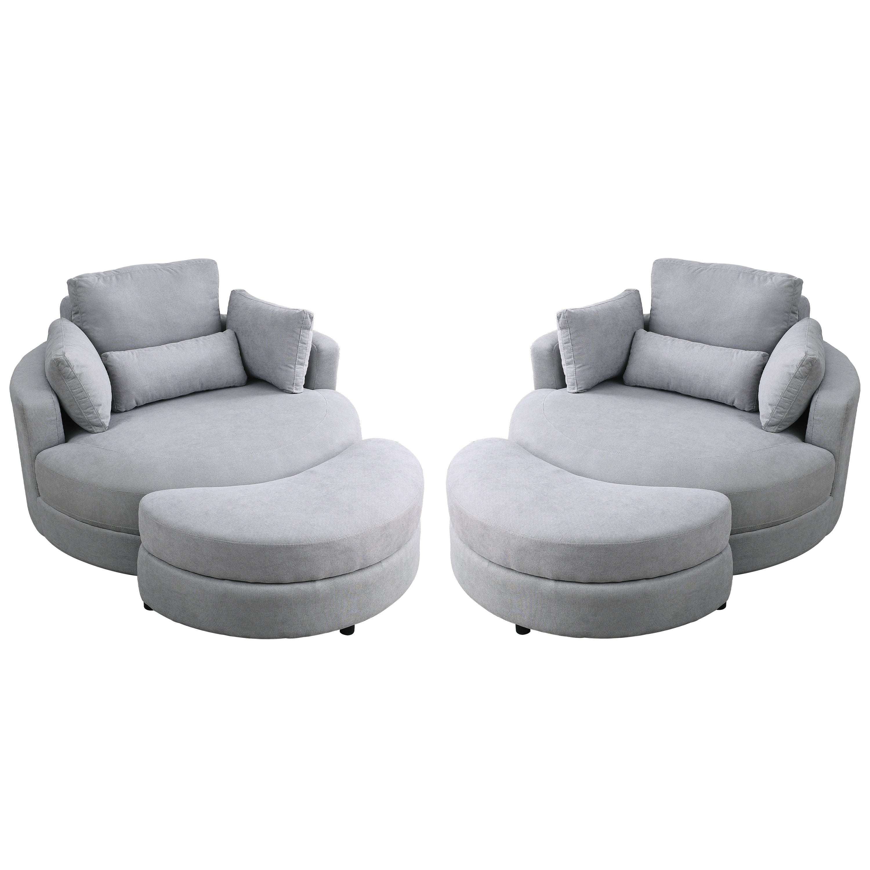 Swivel Accent Barrel Modern Grey Sofa Lounge Club