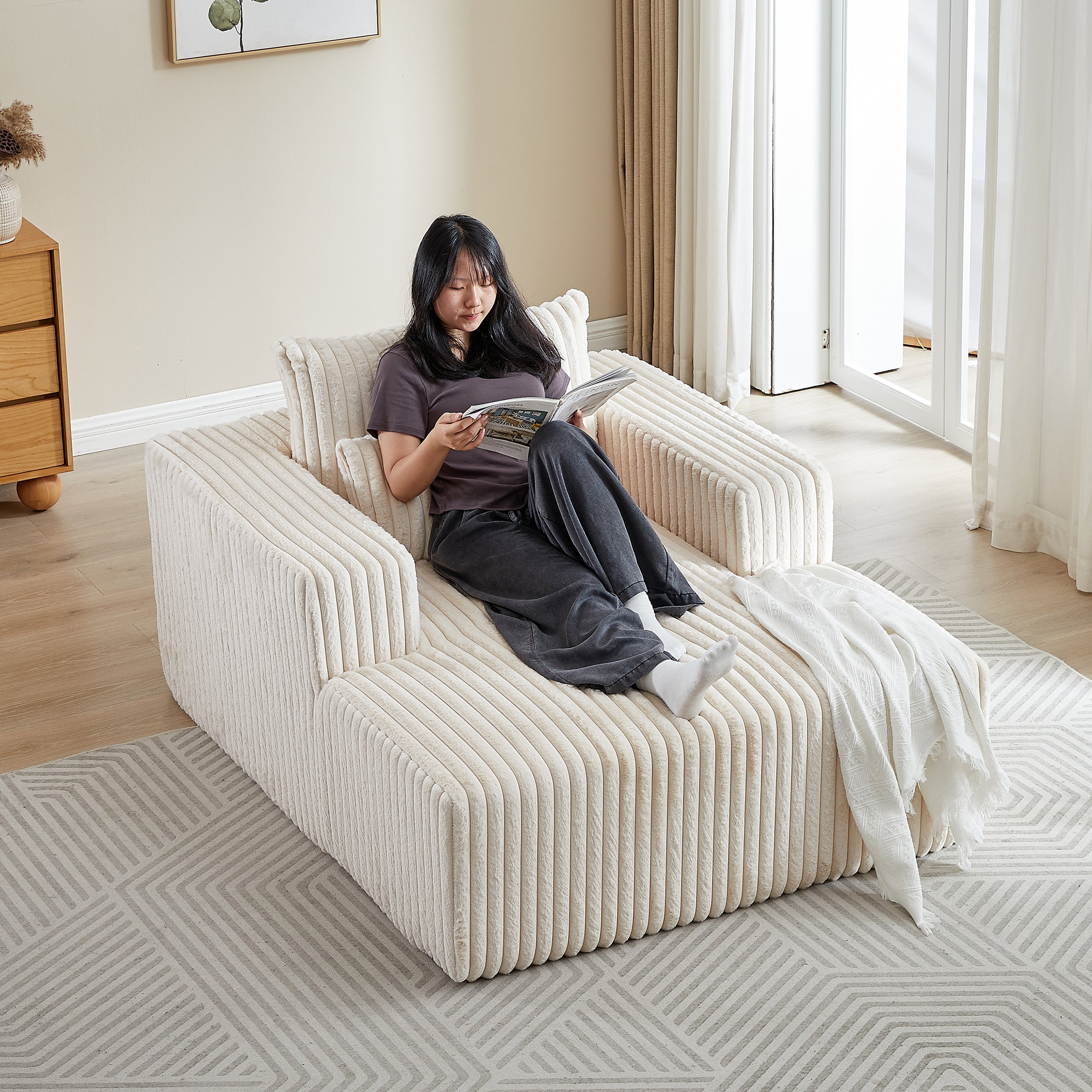 Inch Corduroy Sponge Sofa Lounge Chair