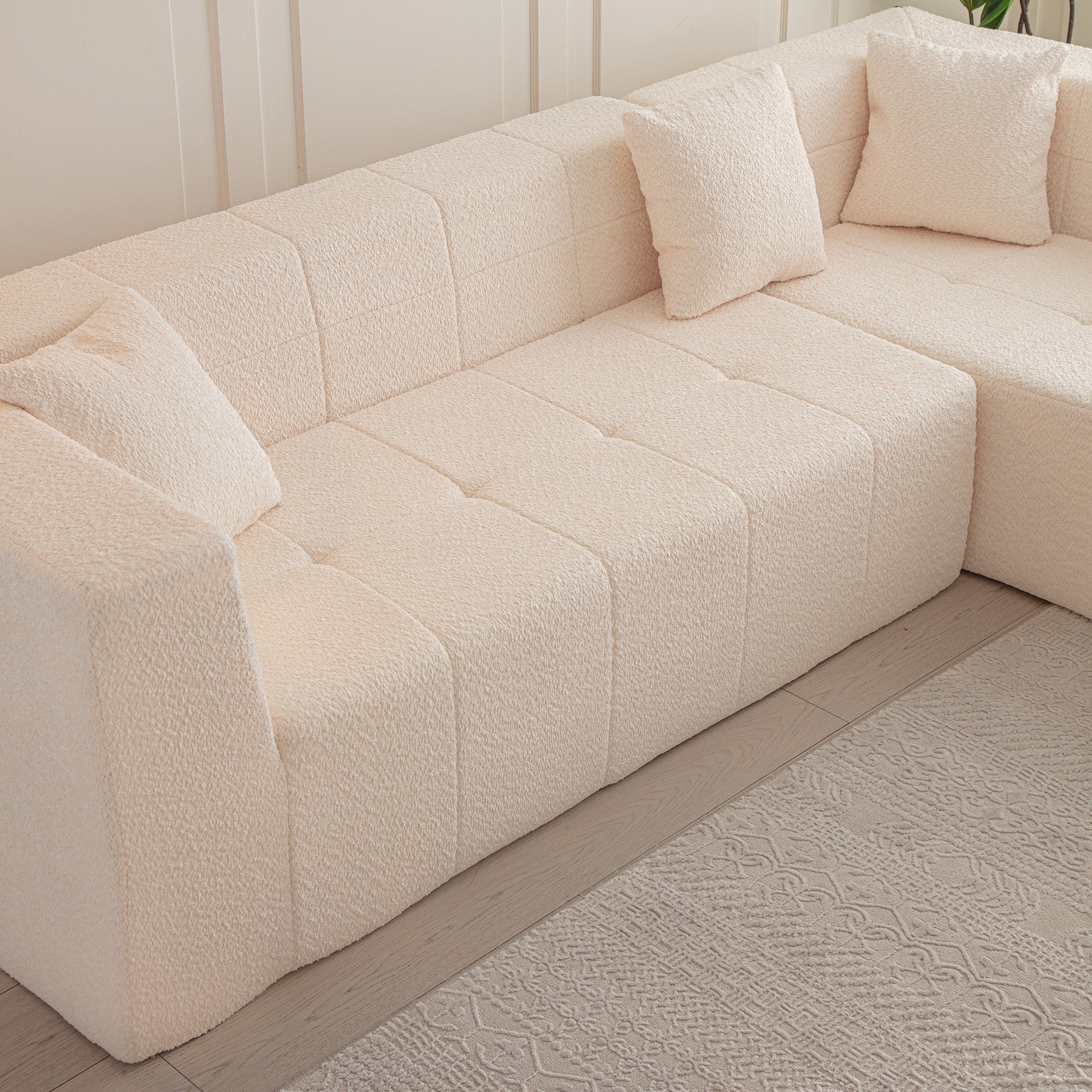 Modular L-Shaped Sectional Floor Couch