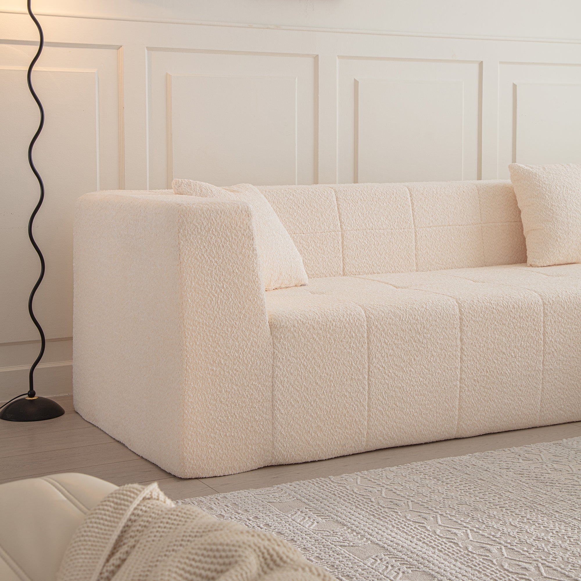 Modular L-Shaped Sectional Floor Couch