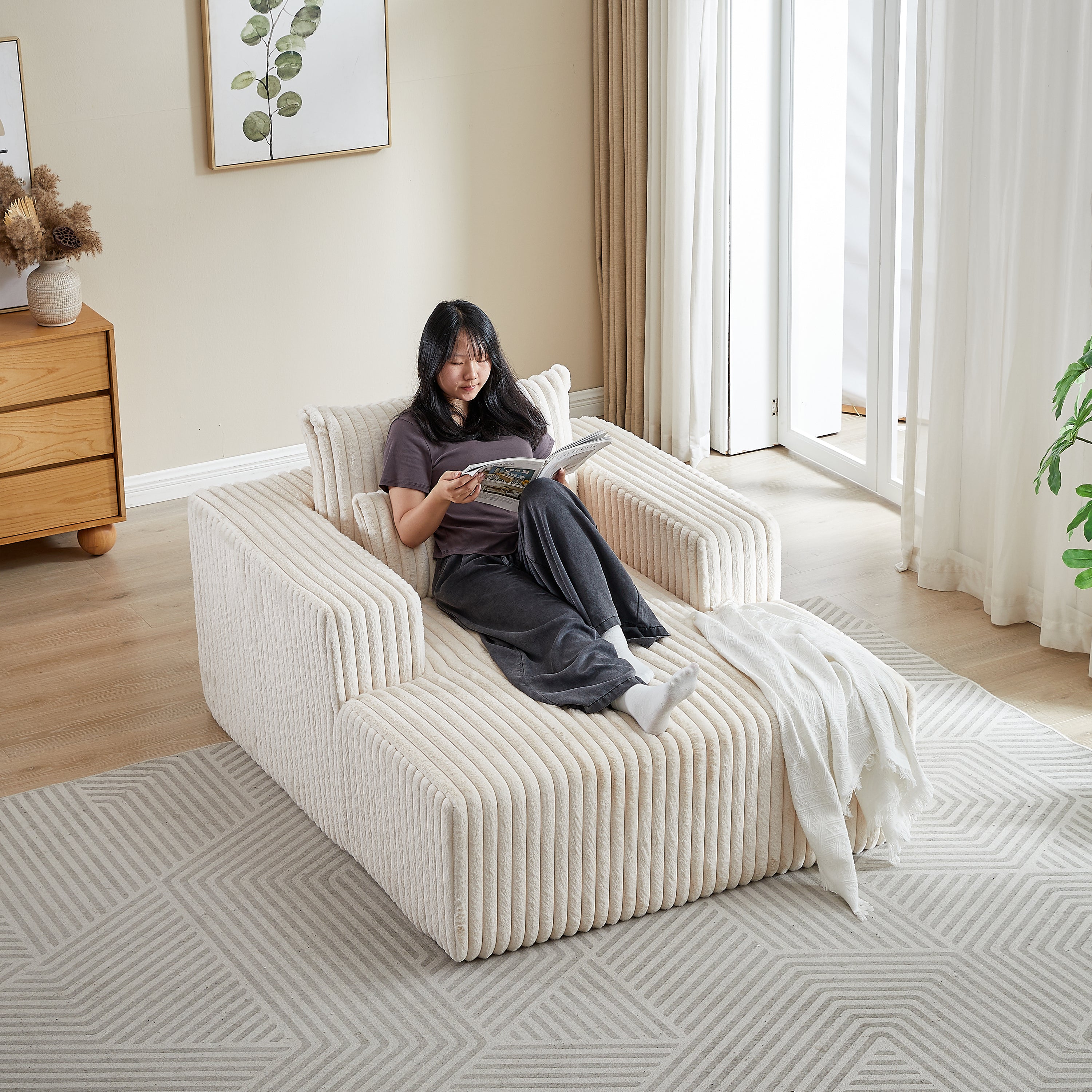 Inch Corduroy Sponge Sofa Lounge Chair