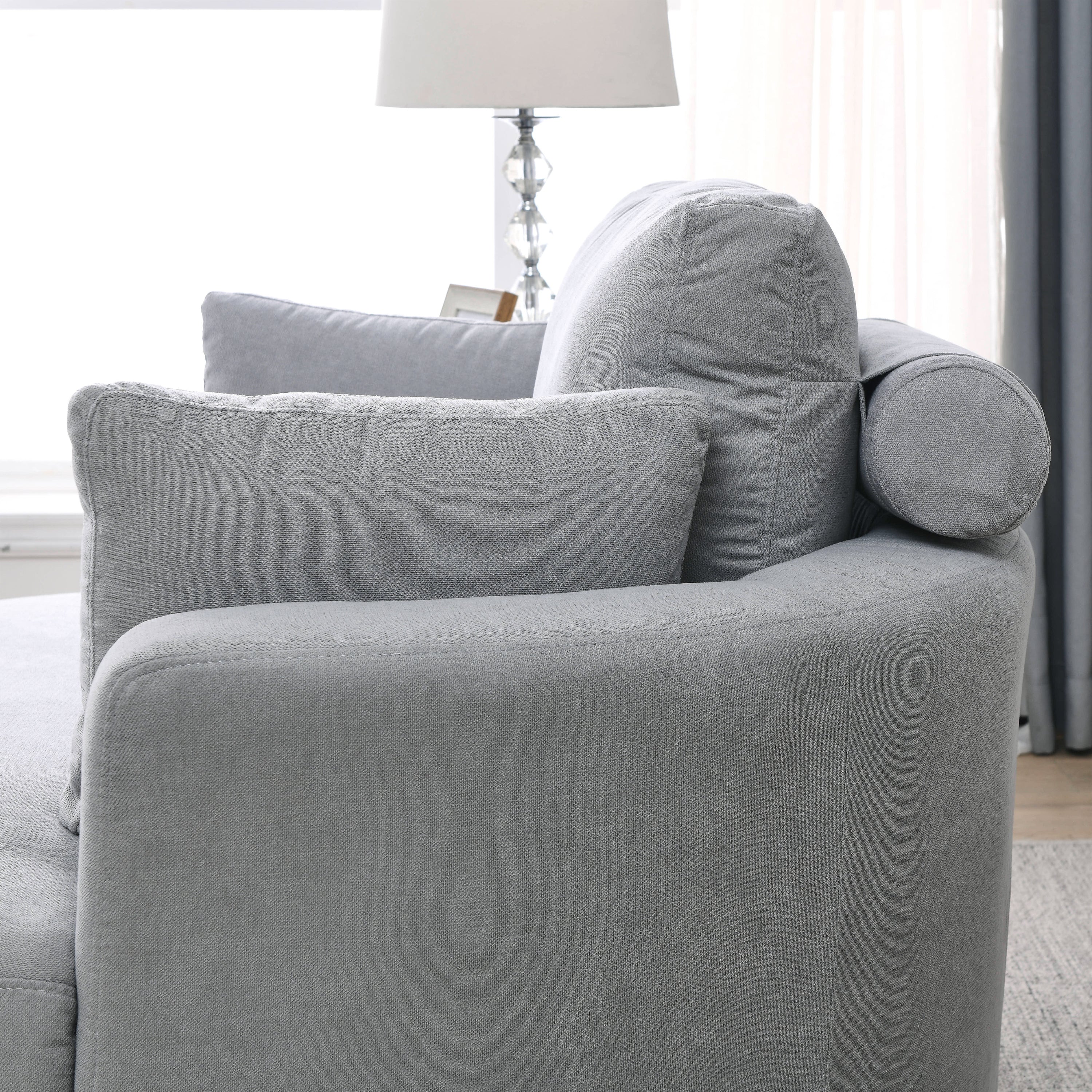 Swivel Accent Barrel Modern Grey Sofa Lounge Club